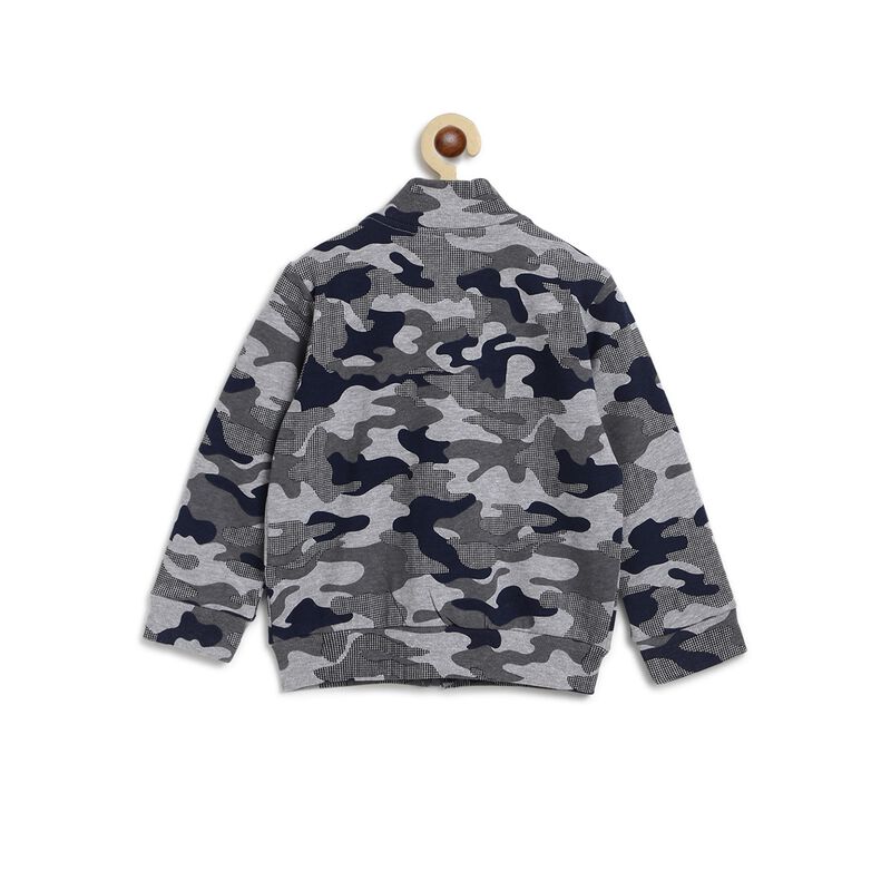 Boys Light Grey French Terry Cardigan image number 1